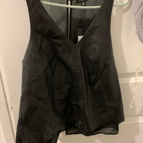 Cute sexy and comfy pleather tank, going out! Pair with jeans or tights. - Picture 1 of 3